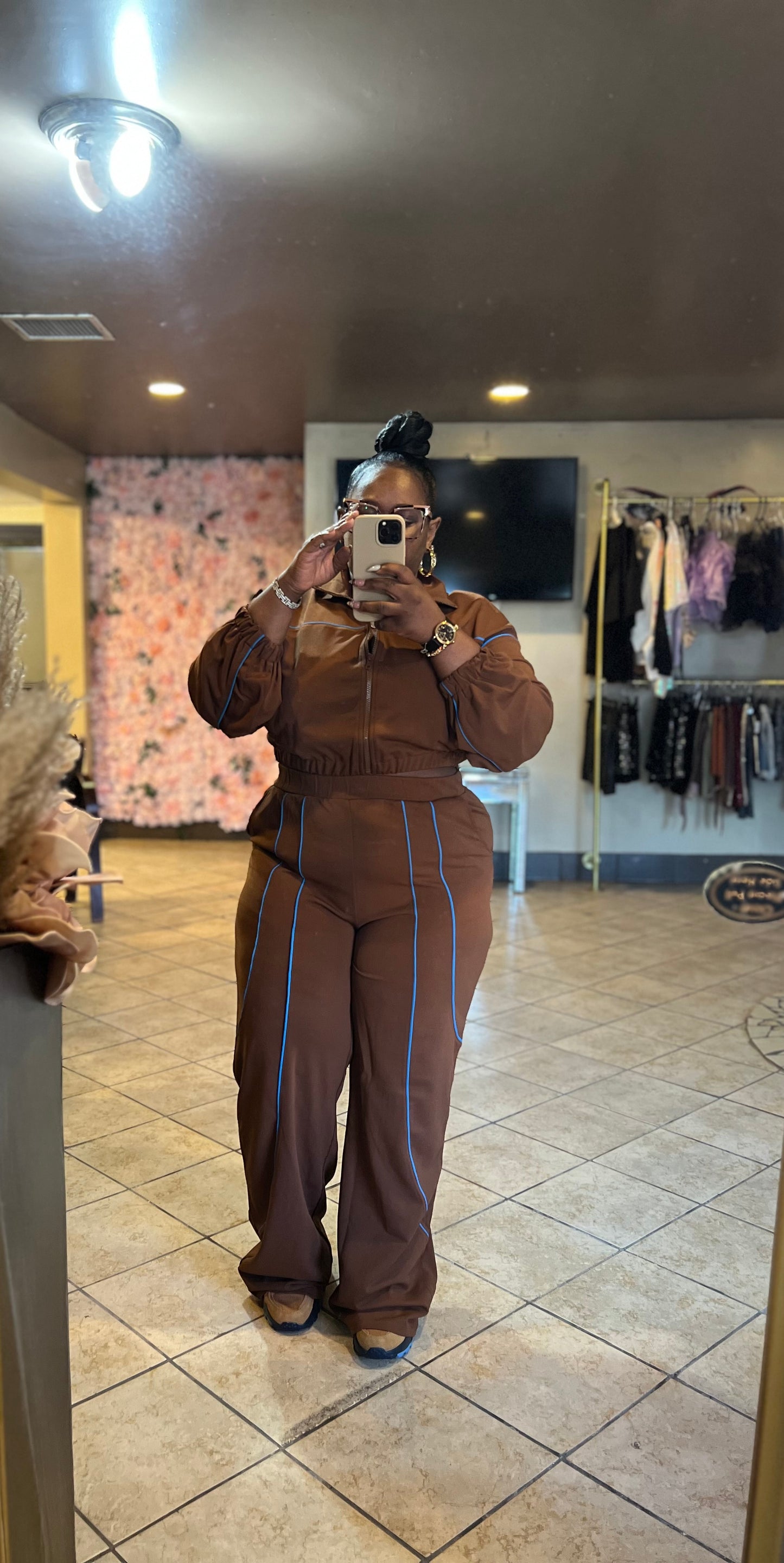 RESTOCK BROWN ONLY “Face card good” tracksuit (2piece set)